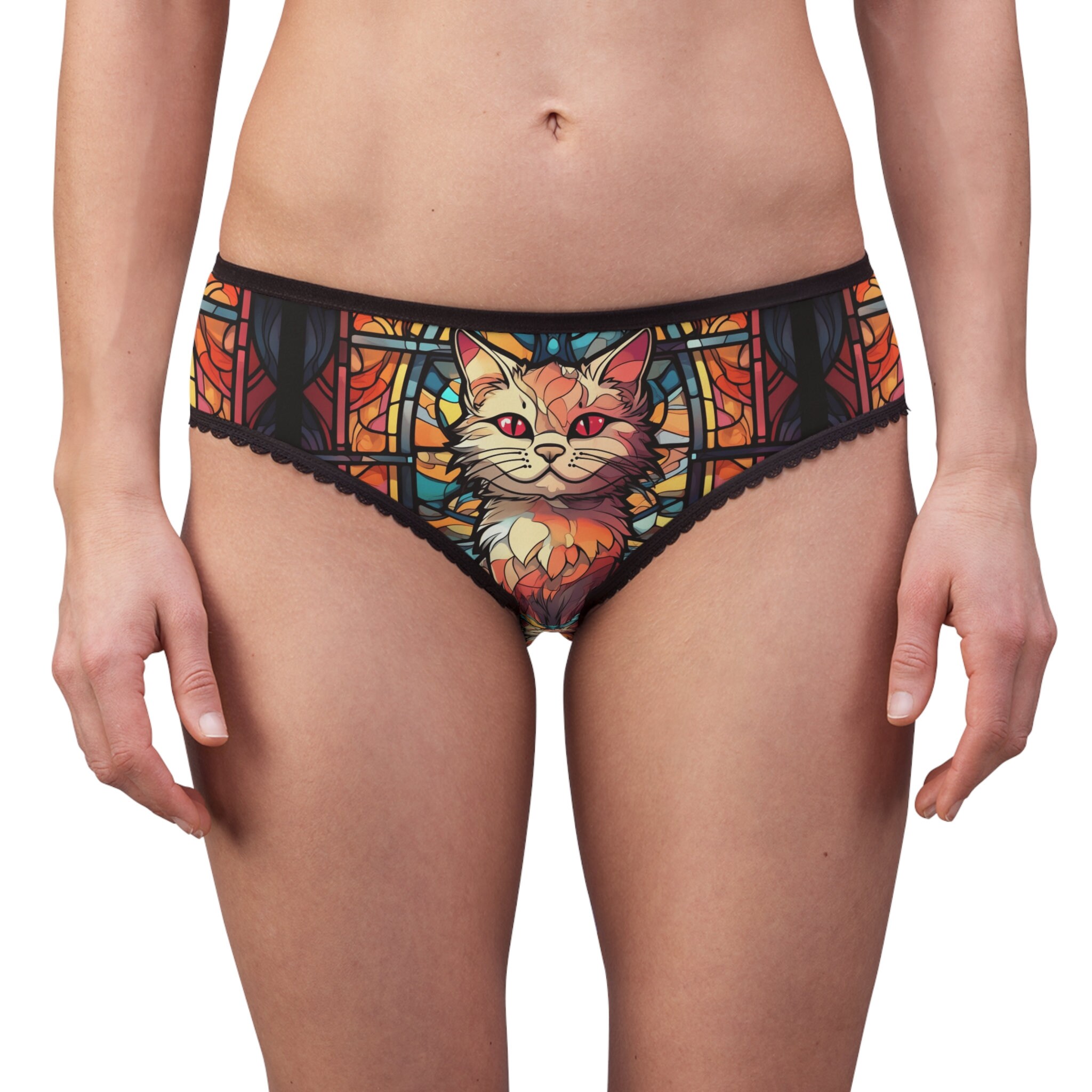 Black White Cat Yin Yang Women's G-String Thong Stretch T-Back Underwear  Panty Printed : : Fashion