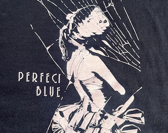 Perfect Blue Shirt, Hand Screen Printed Anime Design