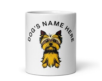 Customizable Yorkie Coffee Mug: Personalized & Heartwarming Gift for Dog Lovers