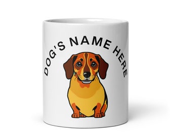 Customizable Dachshund Doxie Coffee Mug: Personalized & Heartwarming Gift for Dog Lovers