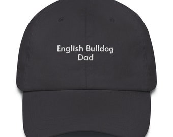 English Bulldog Dad Embroidered Hat: Unique Dog Lover Gift