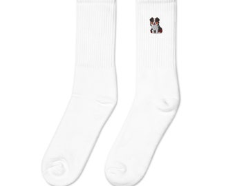 Australian Shepherd Embroidered Socks for Dog Mom & Dad: Unique Pet Lover Gift