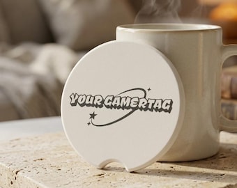Porta-copos personalizado com gamertag para carro, porta-copos personalizado com tema de videogame, porta-copos de pedra-sabão para carro, presente para marido gamer, presentes para ele