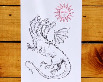 Medieval Dragon Print
