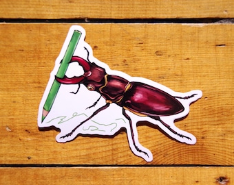 Beetle Artist Sticker