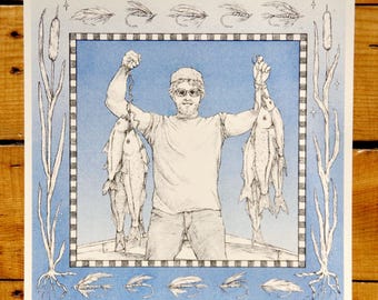 Fisherman Riso Print