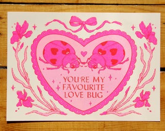 Love Bug A5 Riso Print