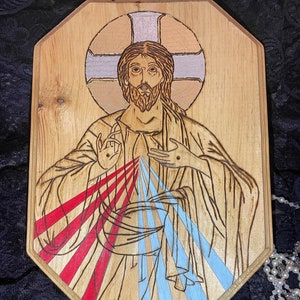 Byzantine Style, Divine Mercy Wood Carving