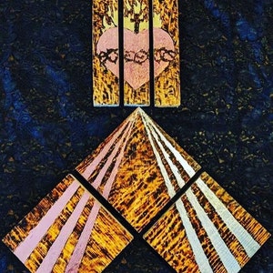 Abstract Rose Gold Sacred Heart/Divine Mercy