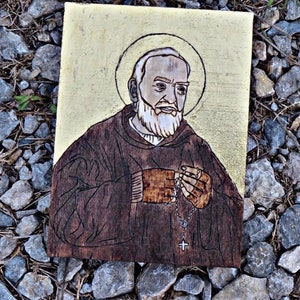 Padre Pio Handmad Icon