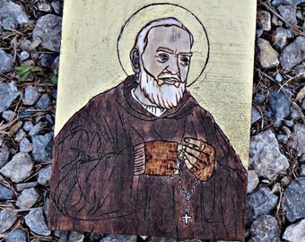 Padre Pio Handgemaakt Icoon