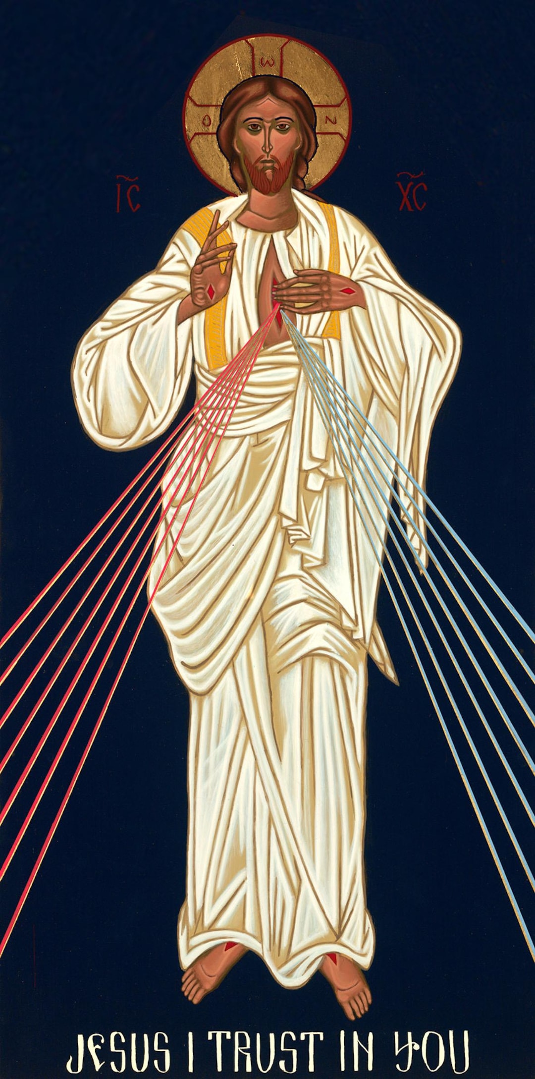Byzantine Divine Mercy Canvas Icon, Original Icon Artwork With