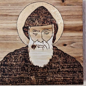 Rustic St Charbel Icon