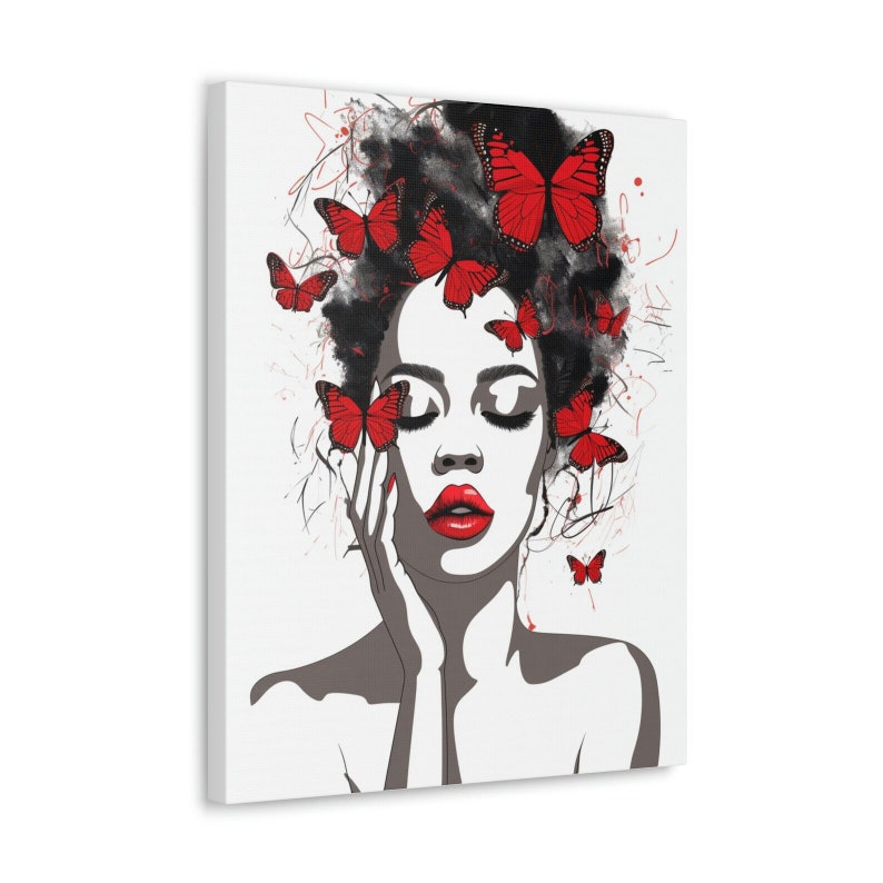 Black Girl Red Lips Art INSTANT DOWNLOAD Artistic Black Girl Red
