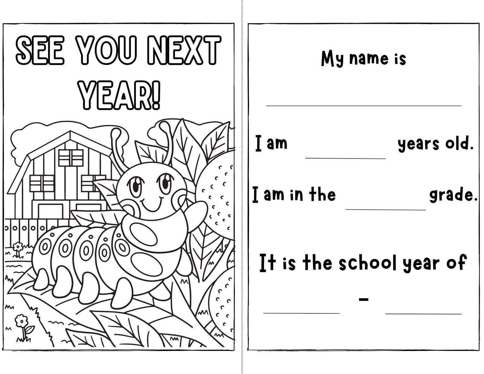 SCHOOL YEAR PRINTABLE Memory Book Instant Download End Of Year Review school-year-printable-memory-book-instant-download-end-of-year-review