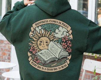 Bookish Hoodie It's a Good Day to Read Vintage Hoodie for Book Lovers Cute Reading Hoodie Gift for Bibliophiles Sweatshirt Girly Book Hoodie