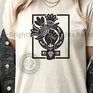 Floral Female Symbol Shirt Girl Power Tee Feminist Tshirt Gift for Strong Women Fundamental Rights Shirt Women's Rights Shirt Feminist Gift