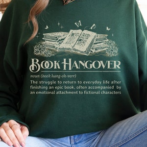 Book Hangover Definition Sweatshirt for Book Lovers Vintage Reading Sweatshirt Gift for Librarian Bookish Sweater Book Merch for Readers