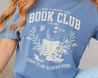 Customized Book Club Shirt Bookish Comfort Colors Shirts Book Club Since Reading Club T-shirt Personalized Name Book Club Gift for reader