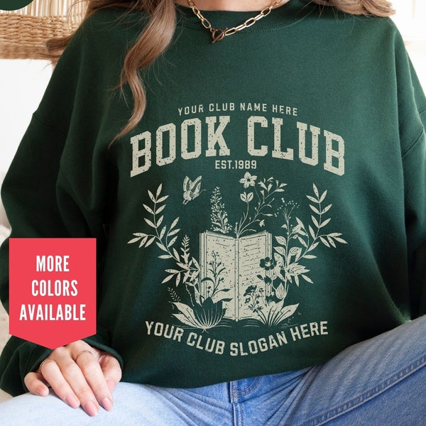 Personalized Book Club Sweatshirt Custom Book Sweatshirt Customized Book club since Reading Club Sweatshirt Custom Name Book Gift for reader