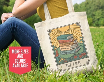 Personalized Favorite Books Tote Bag The TBR Tarot Card Tote Bag Custom Gift for Book Lover Bookish Tote Bag Librarian Canvas Tote Bag