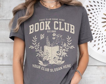 Personalized Book Club Shirt for Romance Reader Custom Book Club Tee for Bookworm Vintage Bookish Merch for Book Lover Reading Shirt for Her