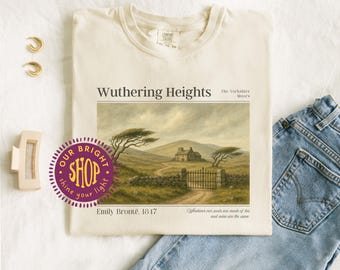 Heathcliff Wuthering Heights T-Shirt | Emily Brontë Shirt Gothic Romance Tee for Book Lovers Classic Literature Gift Yorkshire Moors Top