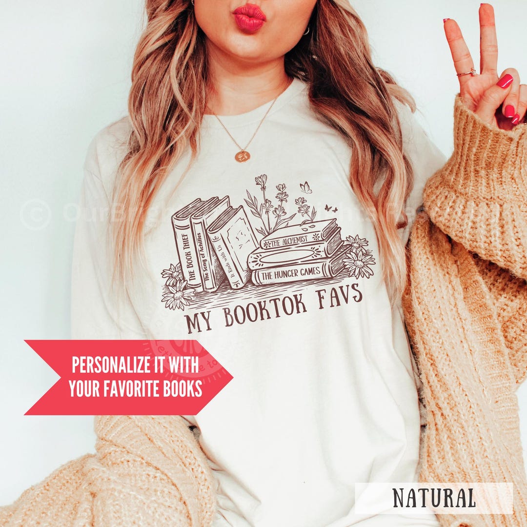 Personalized Bookshelf Shirt Custom Favorite Books Shirt for Readers ...
