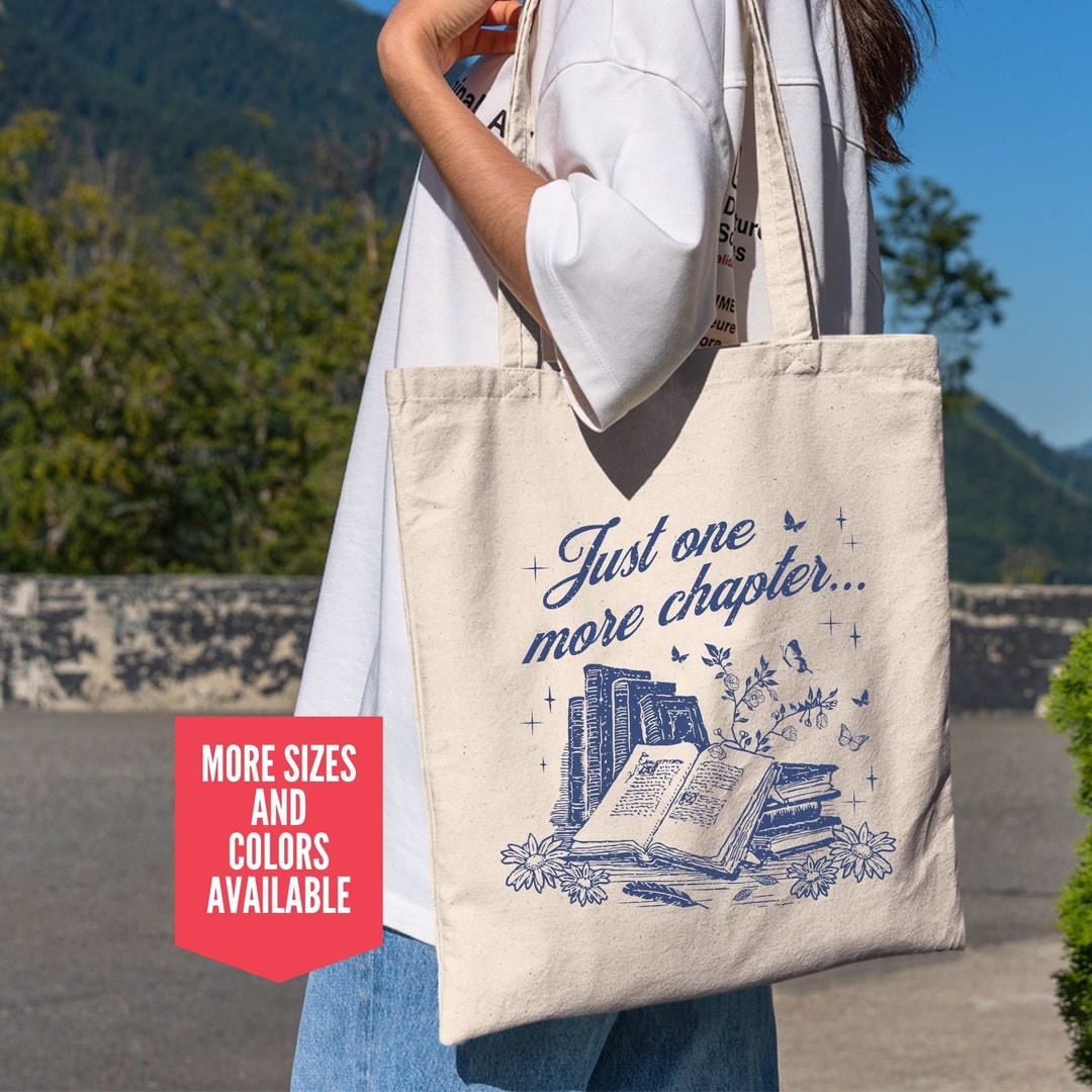 Book Tote Bag Bookish Canvas Tote Bag for Book Lovers Gift Reading Just