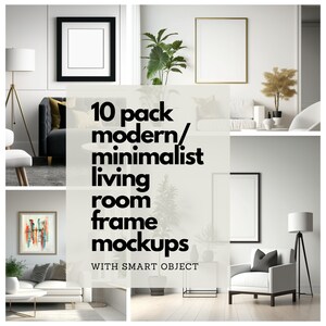 10 Pack Modern/Minimalist Living Room Wall Art Mockups - Digital Download