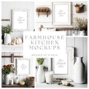 Paquete de maquetas de marco de cocina de granja, marco de maqueta, maqueta de marco, maqueta de granja, maqueta interior, maqueta de objetos inteligentes, maqueta de arte de pared