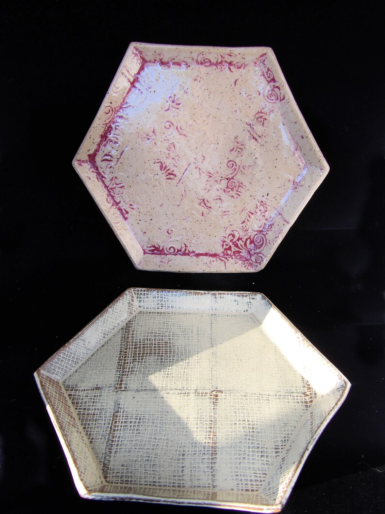 Rustic Stacked Hand Built Ceramic Plates Etsy