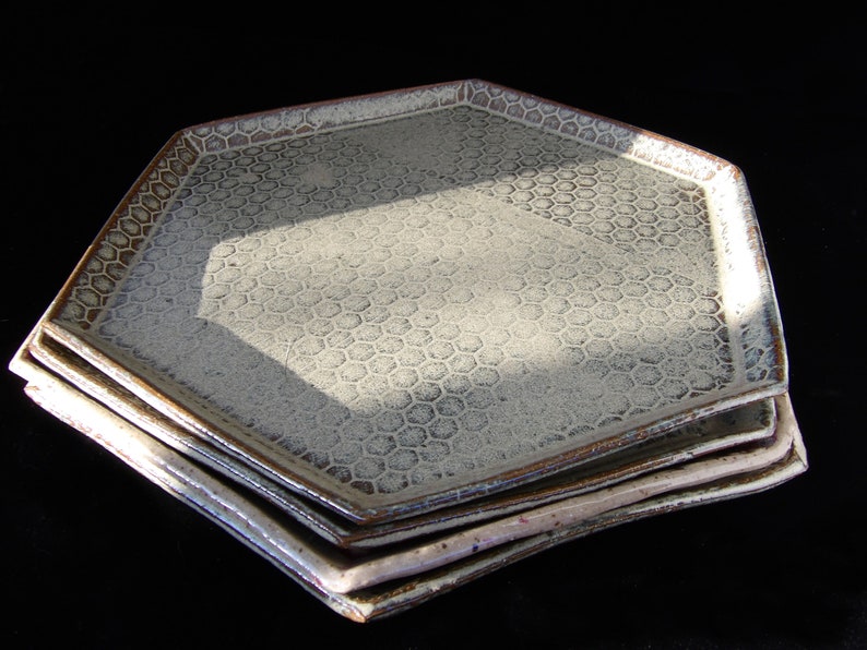 Rustic Stacked Hand Built Ceramic Plates Etsy