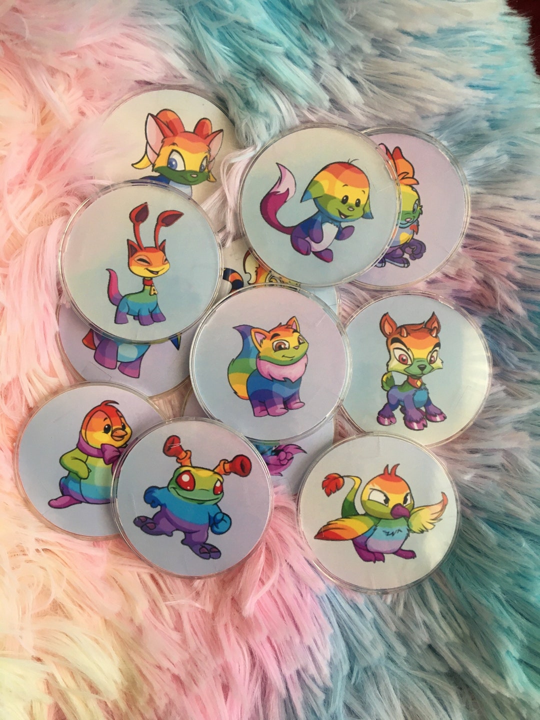 Rainbow Pride Neopets Badge - Etsy