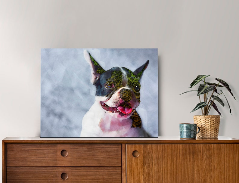 Custom Pets Portrait Photo to Canvas Personalized Dog Portrait Etsy