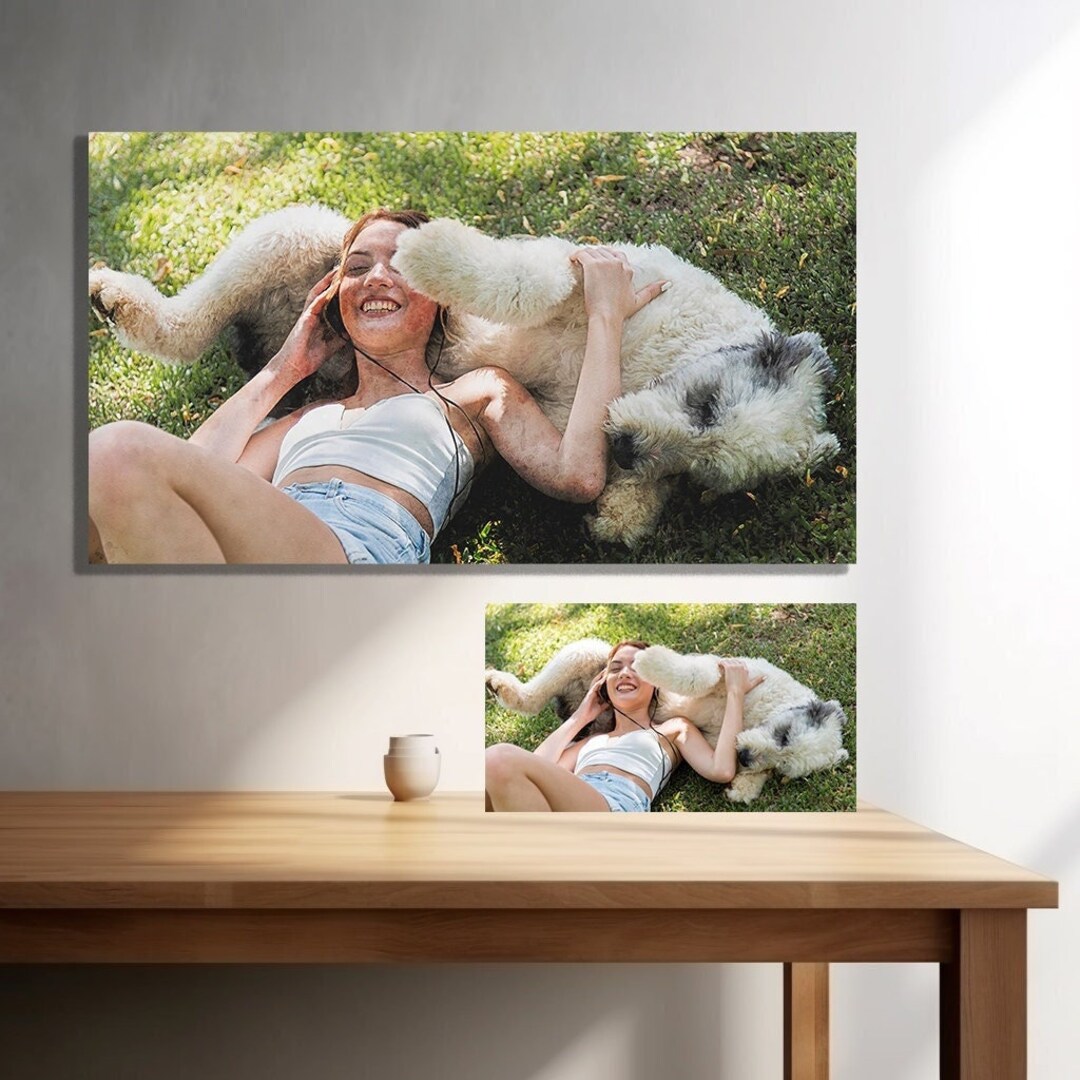 Personalized Pet Photo to Canvas Custom Watercolor Print From Photo for