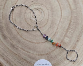 Chakra Gemstone Stainless steel hand Jewellery. A handmade "LIMITED EDITION" statement piece.