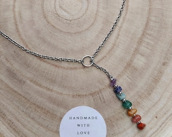 Chakra Gemstone Necklace. Handmade "LIMITED EDITION"  Stainless Steel