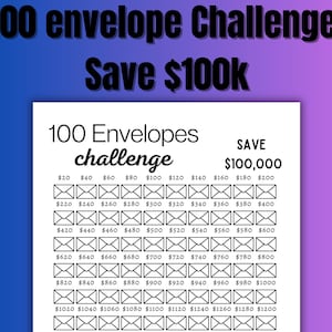 100000 savings challenge, 100k savings challenge, 100 envelope challenge, 100K Challenge, Savings Goal, Money Challenge, House Savings