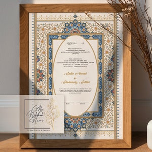 Bespoke Luxury Nikkah Nama | Wedding Certificate | Premium Design | Golden Design