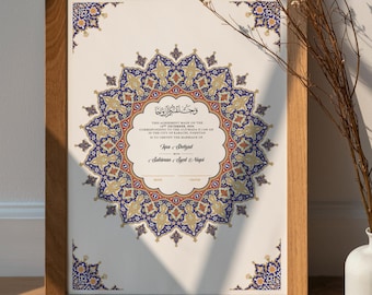 Circle Bespoke Luxury Nikkah Nama | Wedding Certificate | Premium Design | Gold Design