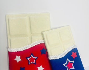 Accessoires de couronne de barre de chocolat blanc patriotique, décoration fausse gâterie sucrée, douce liberté, décoration douce terre de la liberté