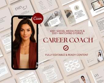 Plantillas de Instagram para coaches profesionales: Publicaciones en redes sociales (Canva)