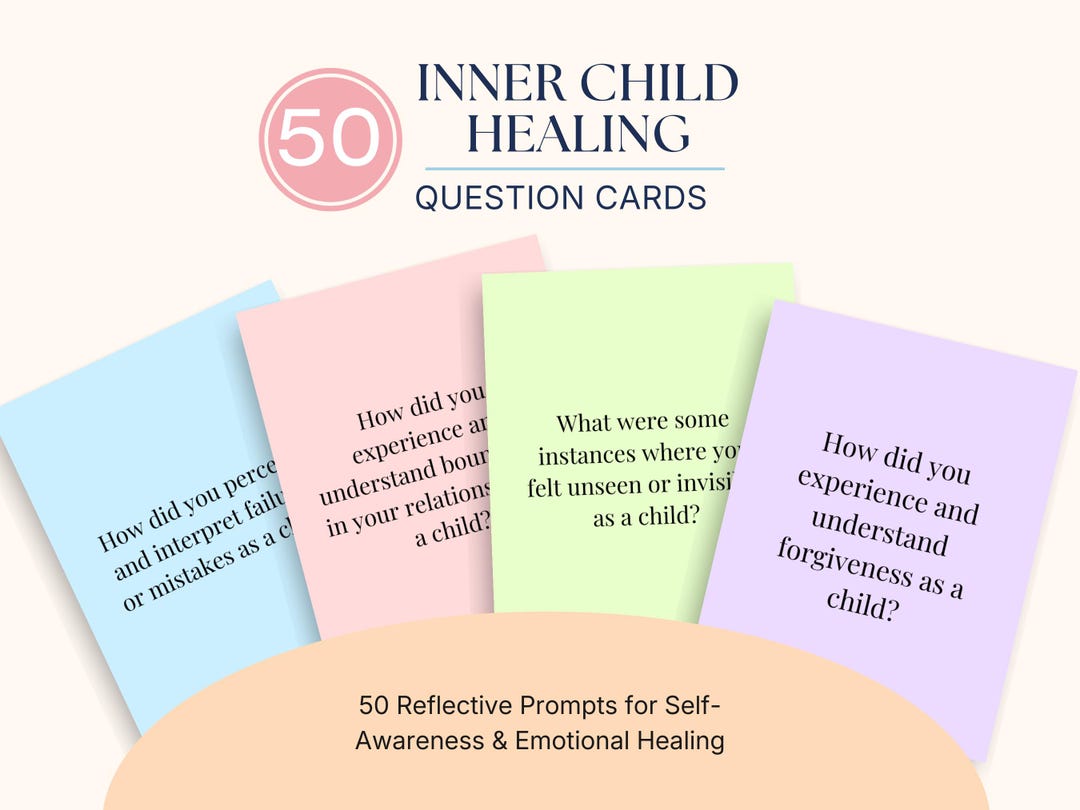 Inner Child Questions Inner Child Healing Cards | 50 Therapy Prompts for Self-reflection ...
