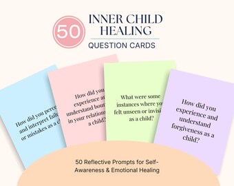 Carte di guarigione del bambino interiore / 50 spunti terapeutici per l'auto-riflessione (PDF stampabile)