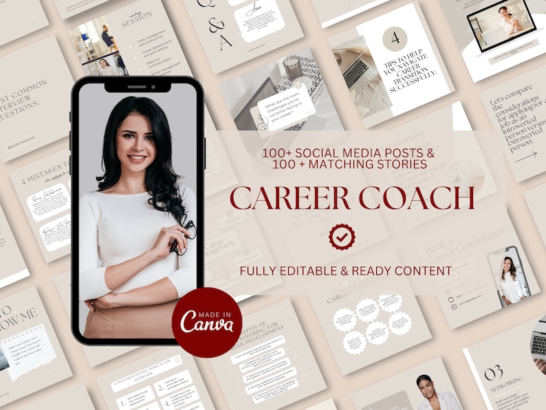 Career Coach Toolkit: Workbook & Canva Templates Bundle (Digital Download) image 4