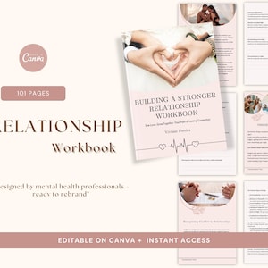 Relationship Workbook Template Relationship Therapy Resources Couples Counseling Props Marriage Coach Workbook Relationship Canva Template