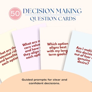 Decision Making Question Cards | Therapy & Coaching Tool | Problem Solving Prompts | Printable Decision Making Cards PDF