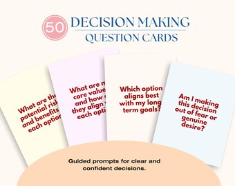 Decision Making Question Cards | Therapy Coaching Tool (PDF)