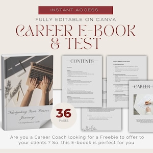 Editable Career Coaching Ebook | Job Coach Template, Career Development Ebook, Employee Growth, Career Counseling Tools for Career Coaches